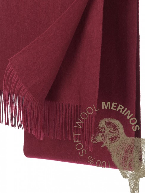 ALFORD-BURGUNDY, длиный ШАРФ из мягчайшей шерсти MERINOS из пряжи средней тяжести, однотонная коллекционная линия UNITON-PLURALISM (Много-гранности) FTQ.W220_5100222.49/BUR